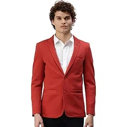 showoffff Men Casual Solid Blazers_AR05_Rust-picture-46