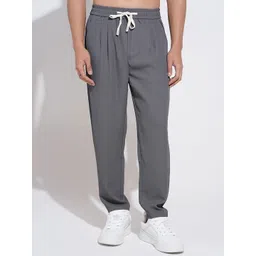 SHOWOFFFF Men Loose Fit Pleated Cotton Trousers-picture-25