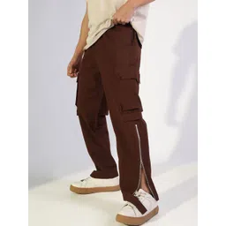 SHOWOFFFF Men Low-Rise Easy Wash Cargos Trousers-picture-28