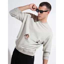 SHOWOFFFF Men Round Neck Ribbed Sweatshirt-picture-22