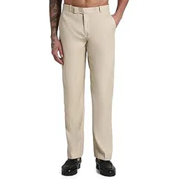 showoffff Men's Cream Solid Slim Fit Formal Trousers-JE-A121-5_Cream-picture-30