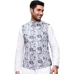 showoffff Men's Embroidered Grey Slim Fit Nehru Jacket-GE-3412-2_Grey-picture-10