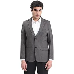 showoffff Men's Grey Single-Breasted Slim Fit Blazer-EX-3020_Grey-picture-17