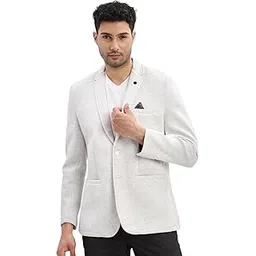 showoffff Men's Grey Single-Breasted Slim Fit Blazer with Notched Lapel-BI-Metty_Grey-picture-12