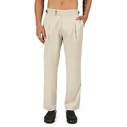 showoffff Men's Pleated Grey Korean Formal Trouser with Double Button Waistband-JE-DNO-60_Grey-picture-31