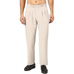 showoffff Men's Pleated Grey Regular Fit Formal Trouser-JE-64A_Grey-picture-32