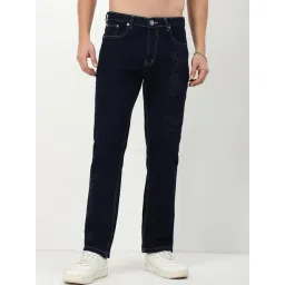 SHOWOFFFF Navy Blue Straight Fit Jeans-picture-10