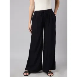 SHOWOFFFF Navy Regular Fit Mid Rise Palazzos-picture-29