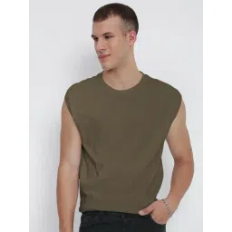 SHOWOFFFF Olive Green Cotton Regular Fit T-Shirt-picture-23