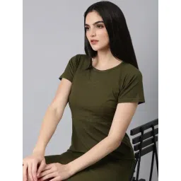 SHOWOFFFF Olive Regular Fit A Line Dress-picture-42