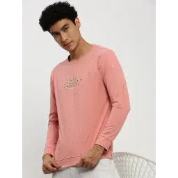 SHOWOFFFF Peach Slim Fit Printed Sweatshirt-picture-29