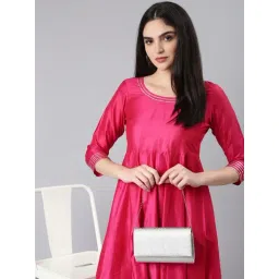 SHOWOFFFF Pink Regular Fit Midi Kurta-picture-13