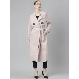 SHOWOFFFF Pink Suede Regular Fit Coat-picture-18