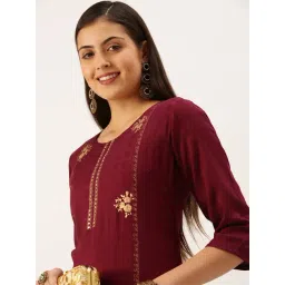 SHOWOFFFF Purple Cotton Printed Calf Length Straight Kurta-picture-31