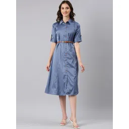 SHOWOFFFF Satin Shirt Dress-picture-28