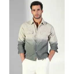 showoffff Showoff Beige Cotton Regular Fit Ombre Shacket-picture-20