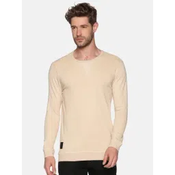 showoffff SHOWOFF Beige Cotton Slim Fit Solid Sweatshirt-picture-27