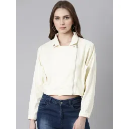 showoffff SHOWOFF Beige Regular Fit Crop Denim Jacket-picture-23