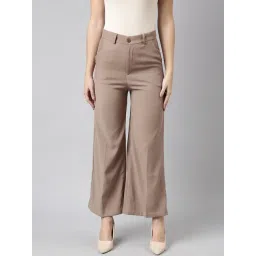 showoffff SHOWOFF Beige Regular Fit Mid Rise Trousers-picture-27