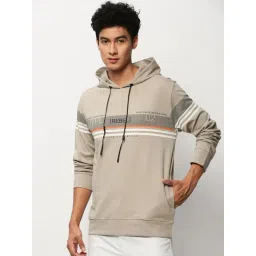 showoffff SHOWOFF Beige Slim Fit Printed Hooded Sweatshirt-picture-15