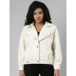 showoffff SHOWOFF Beige Suede Regular Fit Biker Jacket-picture-20