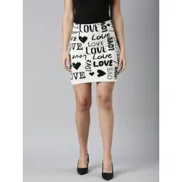 showoffff SHOWOFF Black & White Self Design Skirt-picture-26