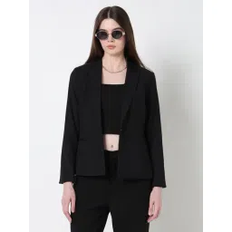 showoffff Showoff Black Cotton Regular Fit Blazer-picture-43