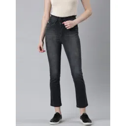 showoffff SHOWOFF Black Denim Straight Fit Mid Rise Jeans-picture-20