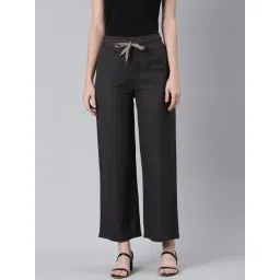 showoffff SHOWOFF Black Straight Fit Mid Rise Trouserss-picture-31