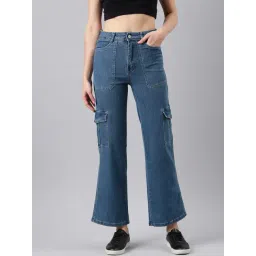 showoffff SHOWOFF Blue Denim Mid Rise Cargo Jeans-picture-32