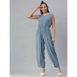 showoffff SHOWOFF Blue Polka Dot Cotton Jumpsuit-picture-45