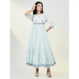 showoffff Showoff Blue Regular Fit Floral Kurta-picture-11