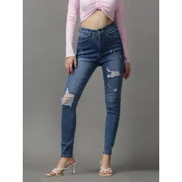 showoffff SHOWOFF Blue Solid Mid Rise Jeans-picture-34