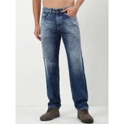showoffff Showoff Blue Straight Fit Distressed Jeans-picture-18