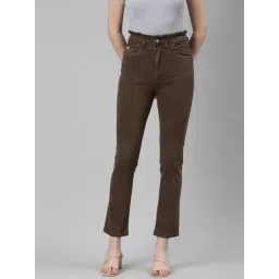 showoffff SHOWOFF Brown Denim Straight Fit Mid Rise Jeans-picture-36