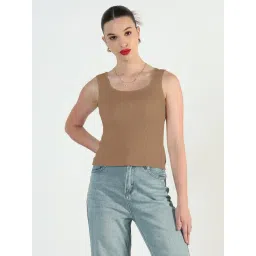 showoffff Showoff Brown Regular Fit Tank Top-picture-22