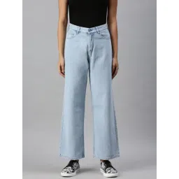 showoffff SHOWOFF Casual Wide Leg High-Rise Blue Jeans-picture-30