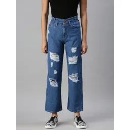 showoffff SHOWOFF Casual Wide Leg High-Rise Blue Jeans-picture-23