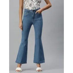 showoffff SHOWOFF Clean Look Blue Bootcut Denim Jeans-picture-11