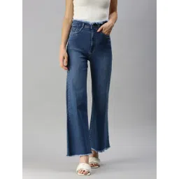 showoffff SHOWOFF Clean Look Blue Wide Leg Denim Jeans-picture-40
