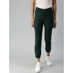 showoffff SHOWOFF Clean Look High-Rise Green Jogger Fit Jeans-picture-14