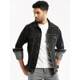 showoffff SHOWOFF Coal Black Slim Fit Denim Jacket-picture-12