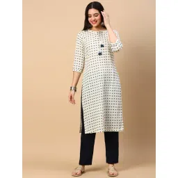 showoffff SHOWOFF Cream & Navy Printed Kurta-picture-44