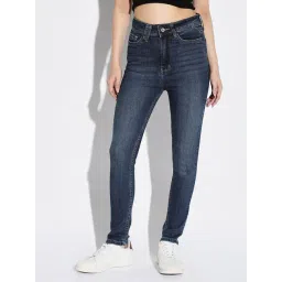 showoffff SHOWOFF Dark Blue Denim Slim Fit Mid Rise Jeans-picture-12