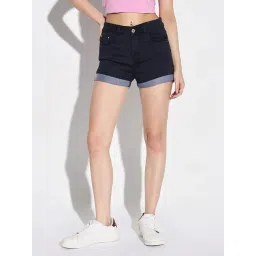 showoffff SHOWOFF Dark Blue Denim Slim Fit Shorts-picture-25