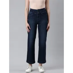 showoffff SHOWOFF Dark Blue Denim Straight Fit Mid Rise Jeans-picture-36