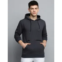 showoffff Showoff Dark Grey Cotton Regular Fit Hooded Sweatshirt-picture-15