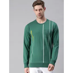showoffff SHOWOFF Green Cotton Slim Fit Stripes Sweatshirt-picture-26