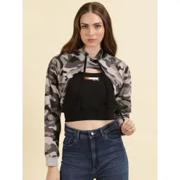 showoffff SHOWOFF Grey Cotton Camo Print Hoodie-picture-43