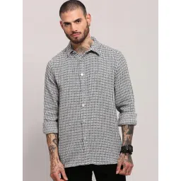 showoffff Showoff Grey Cotton Regular Fit Checks Shacket-picture-31